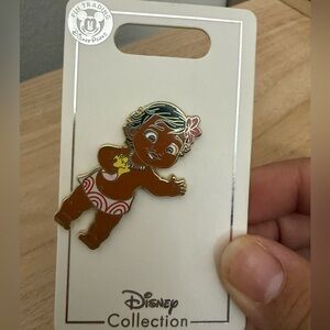 Disney Baby Moana Enamel Pin — Brown, Pink & Yellow